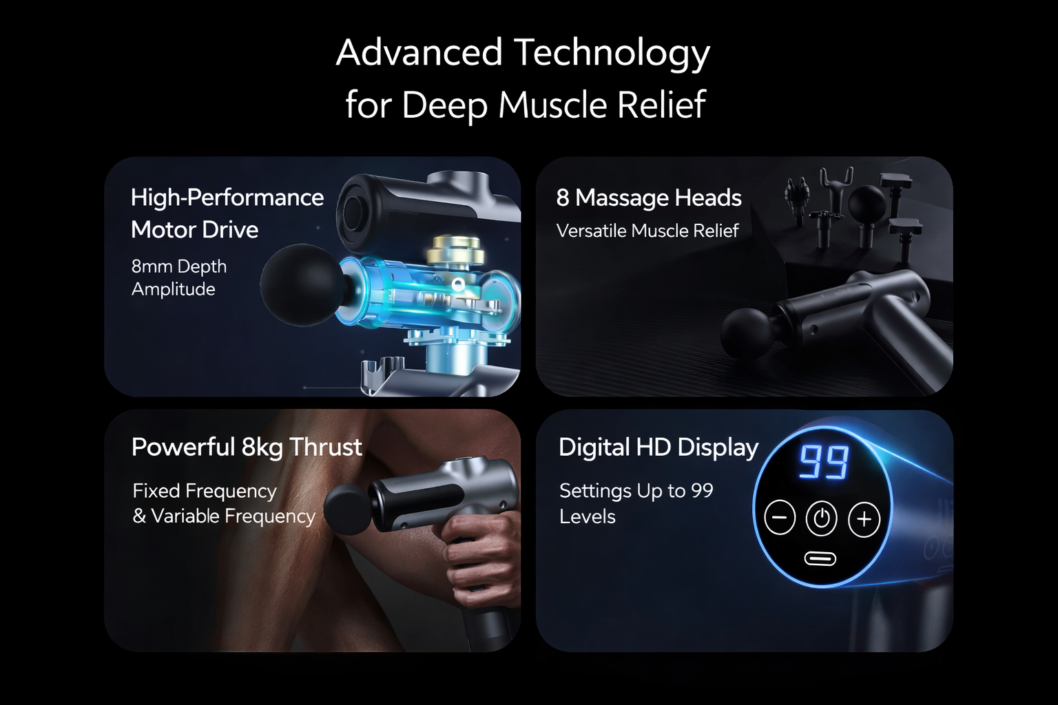 Lenovo Elite Pro Wireless Fascia Massager Gun Professional Muscle Recovery • Silent Power • Premium Design