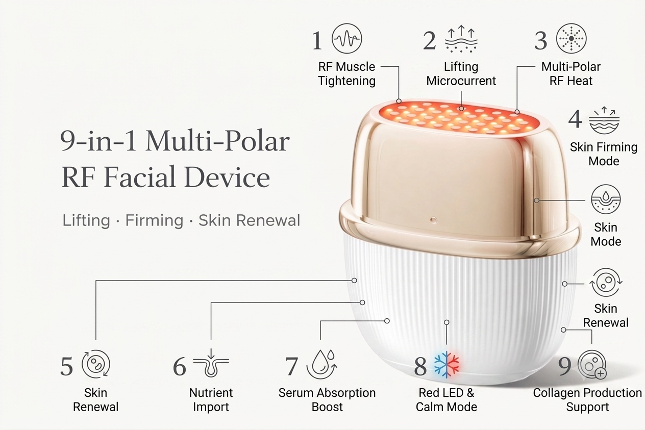 ANLAN 24K Gold Multi-Polar RF Facial Sculpting Device